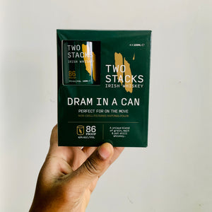 ‘Dram in a Can’ Two Stacks Irish Whiskey (4-pk 100ml)