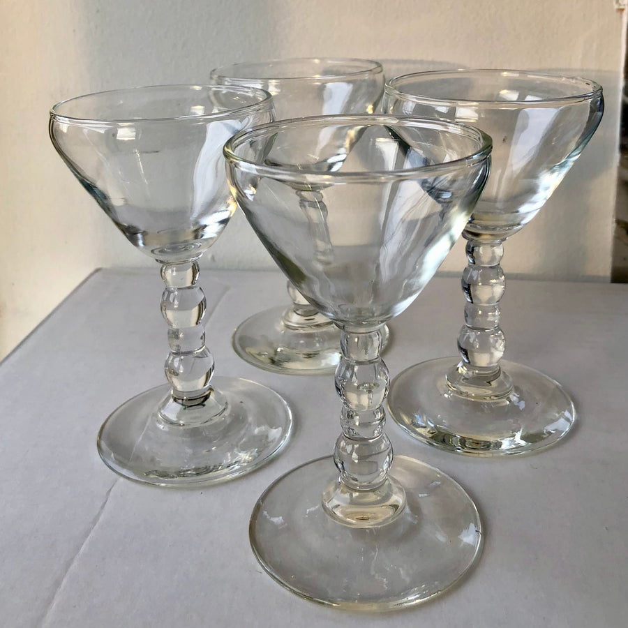 Bubble stemmed Cordial Glasses · Set of 4